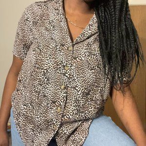 Worthington Animal Print Button-Up